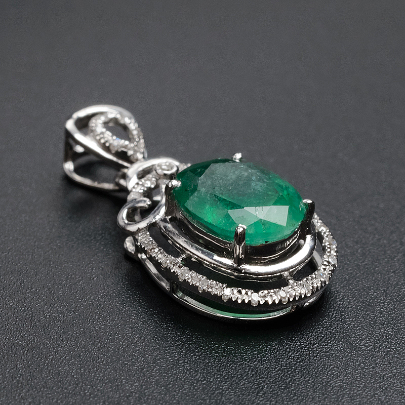 18K金镶钻天然吊坠-红掌柜