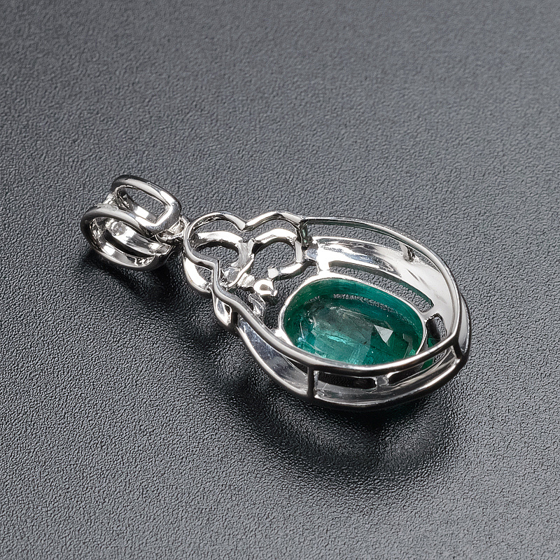 18K金镶钻祖母绿吊坠-红掌柜