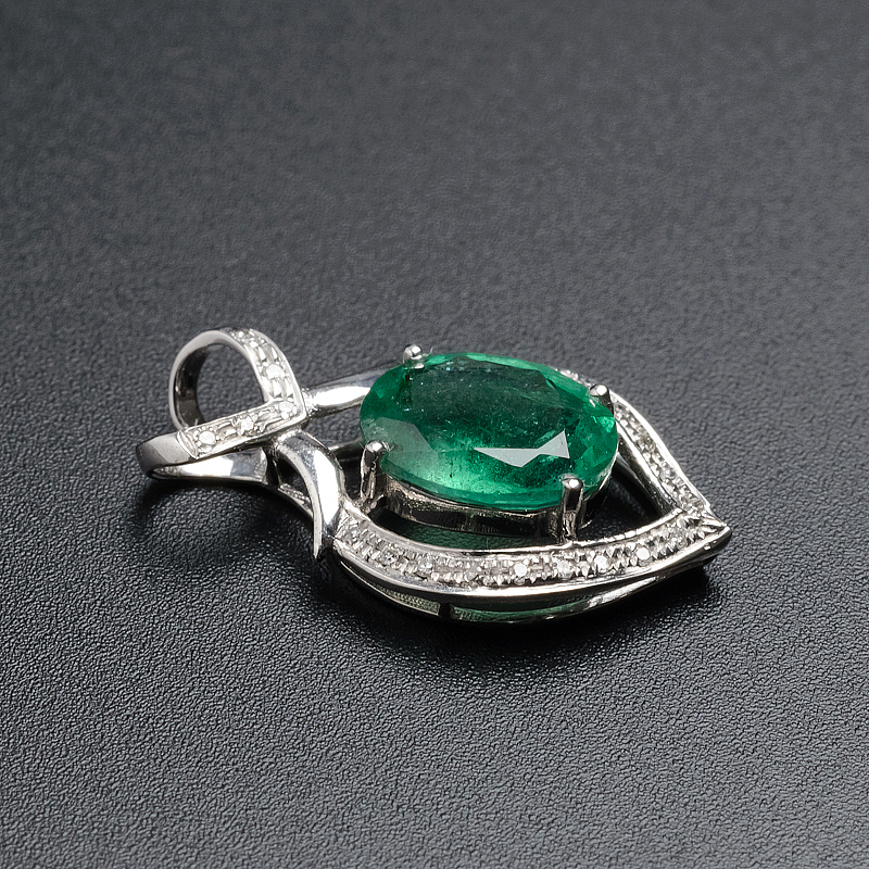 金镶钻哥伦比亚祖母绿吊坠-红掌柜