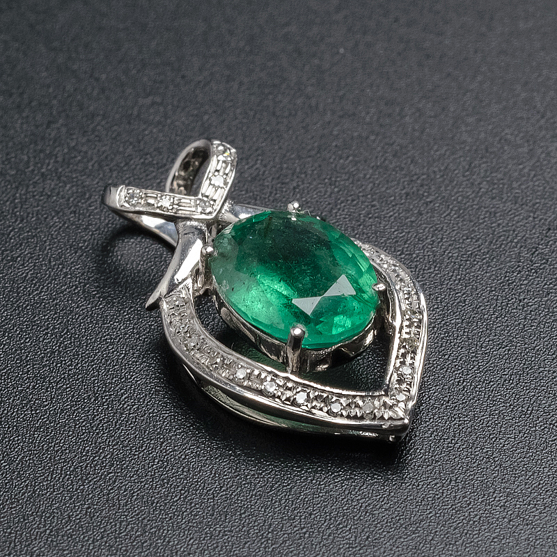 金镶钻祖母绿吊坠-红掌柜