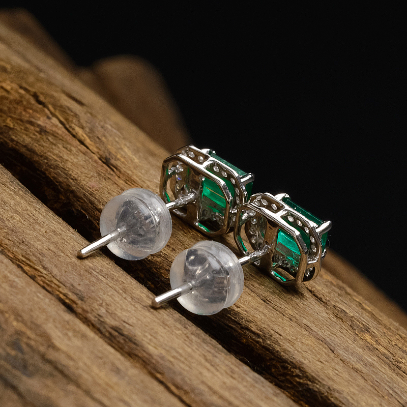 祖母绿耳钉-红掌柜