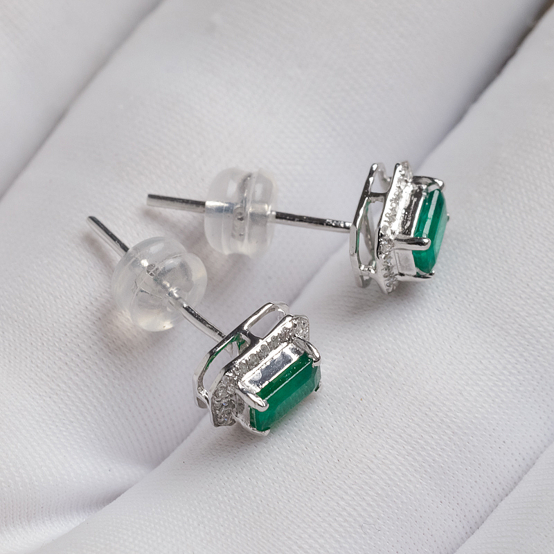 哥伦比亚天然祖母绿耳钉-红掌柜