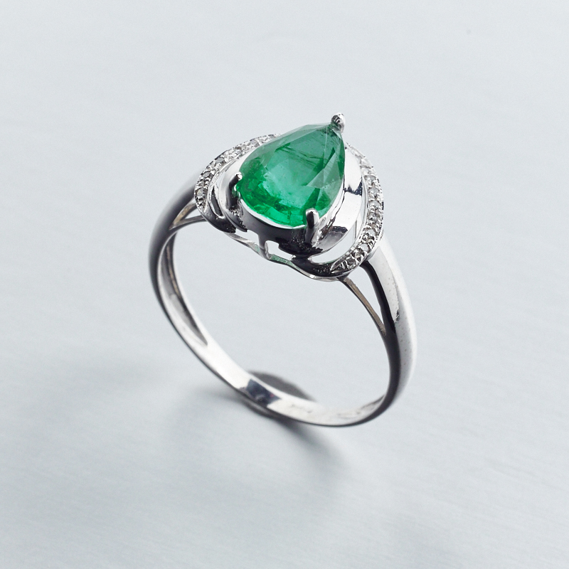 哥伦比亚天然祖母绿宝石戒指-红掌柜