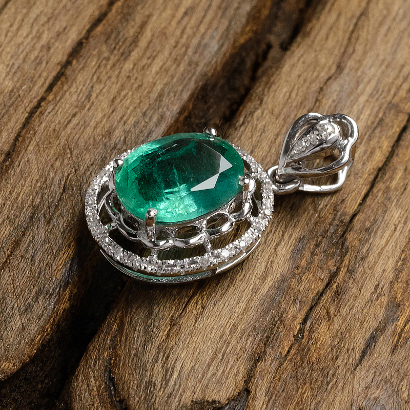 金镶钻哥伦比亚祖母绿吊坠-红掌柜