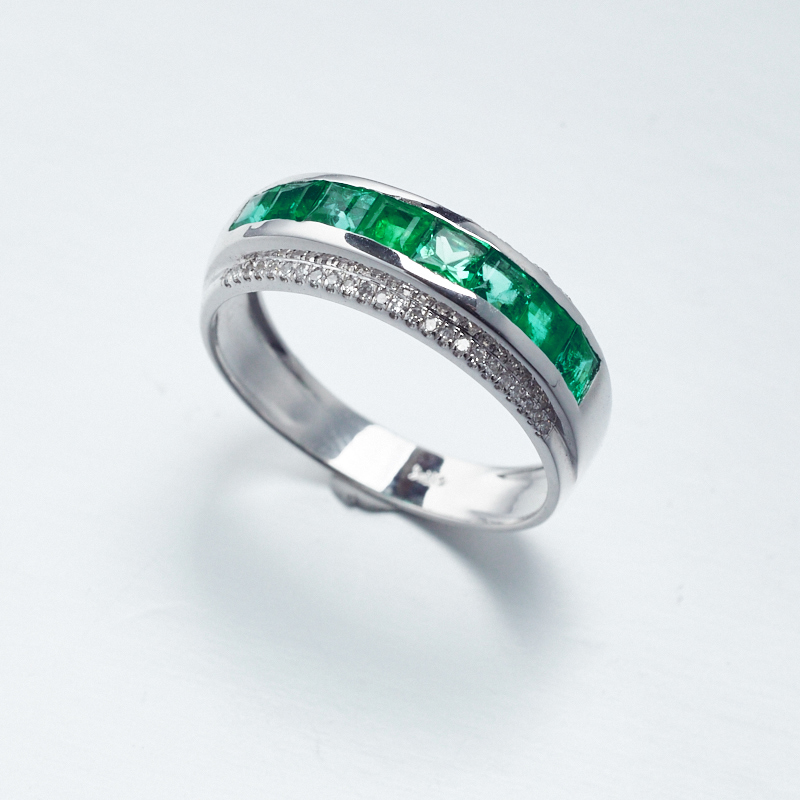 哥伦比亚天然祖母绿宝石戒指-红掌柜