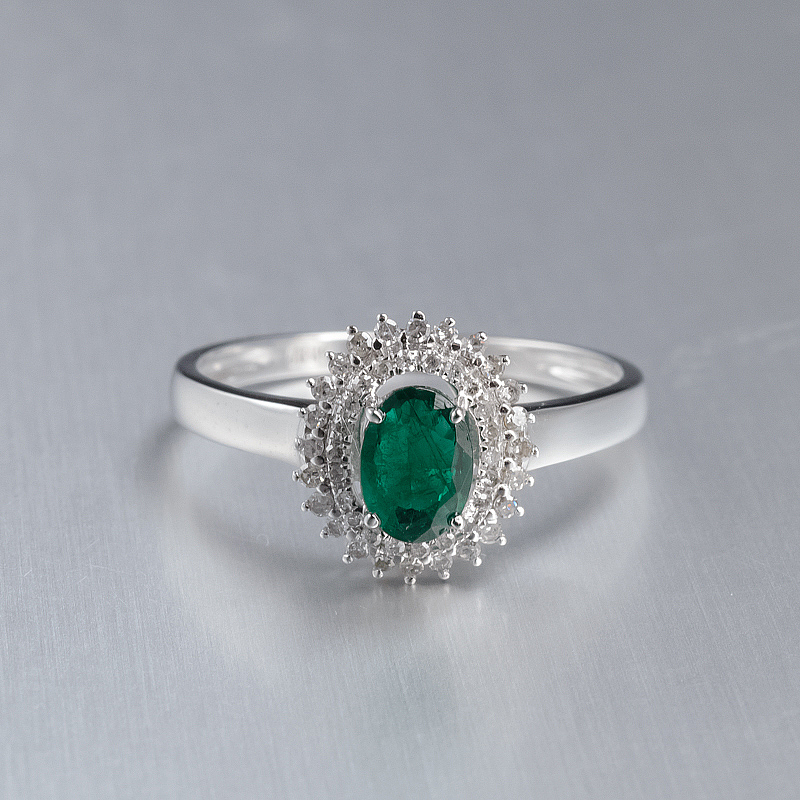 哥伦比亚天然祖母绿宝石戒指-红掌柜