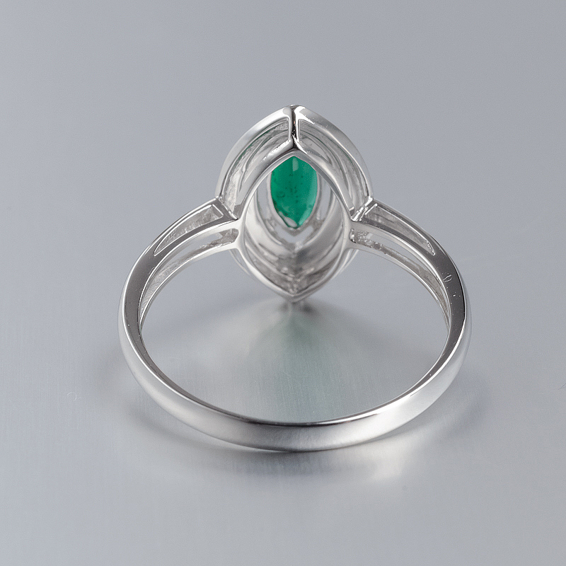 18K金镶钻天然祖母绿宝石戒指-红掌柜