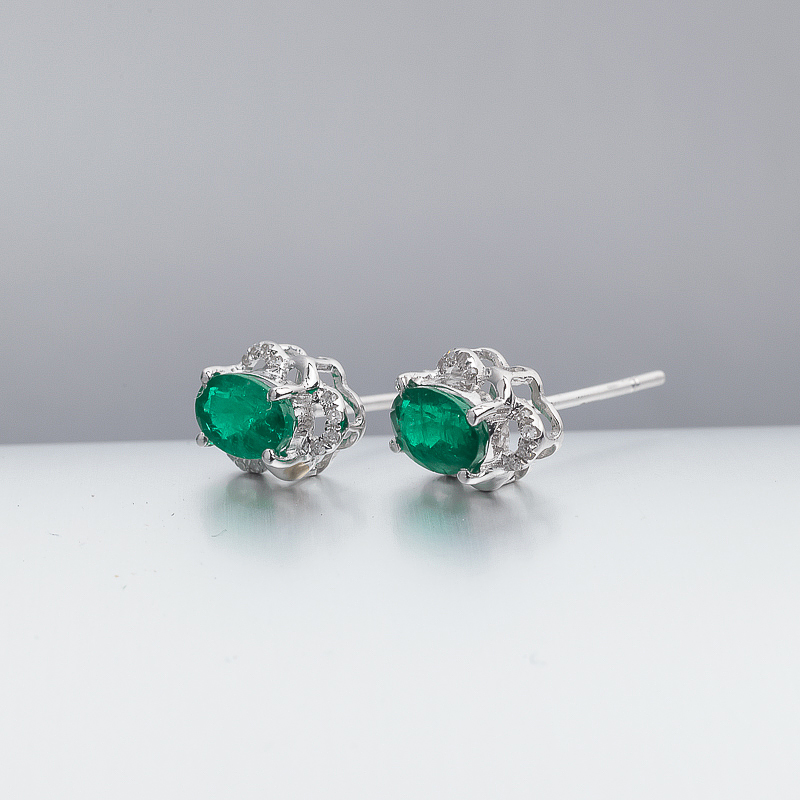 祖母绿耳钉-红掌柜