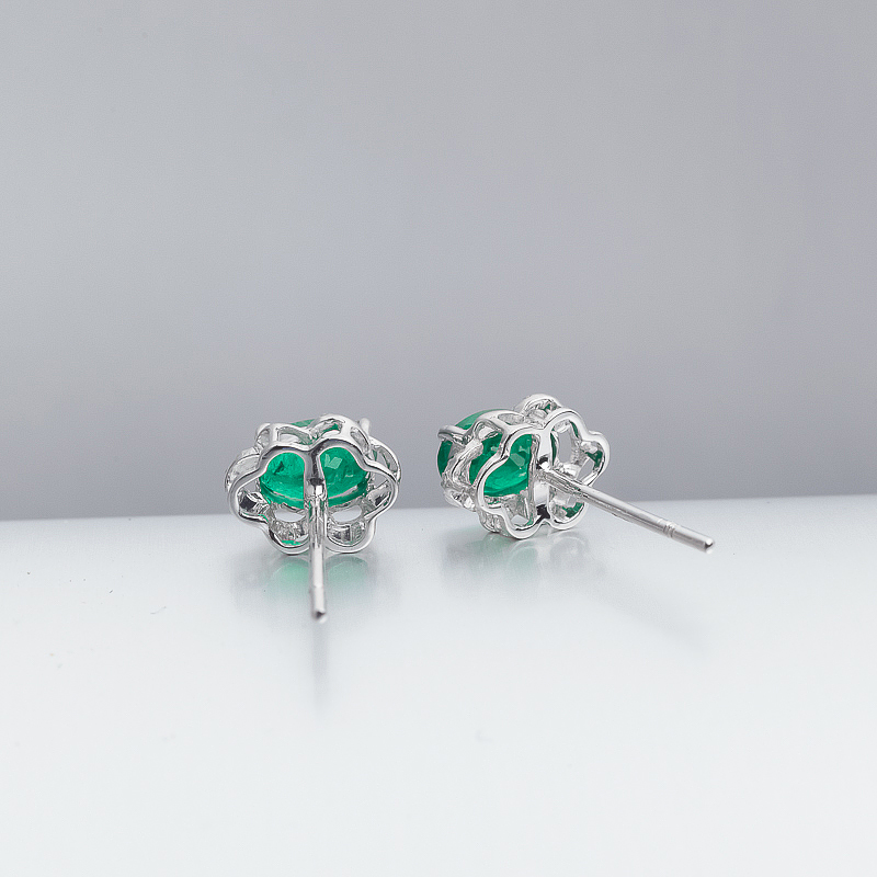 天然祖母绿耳钉-红掌柜