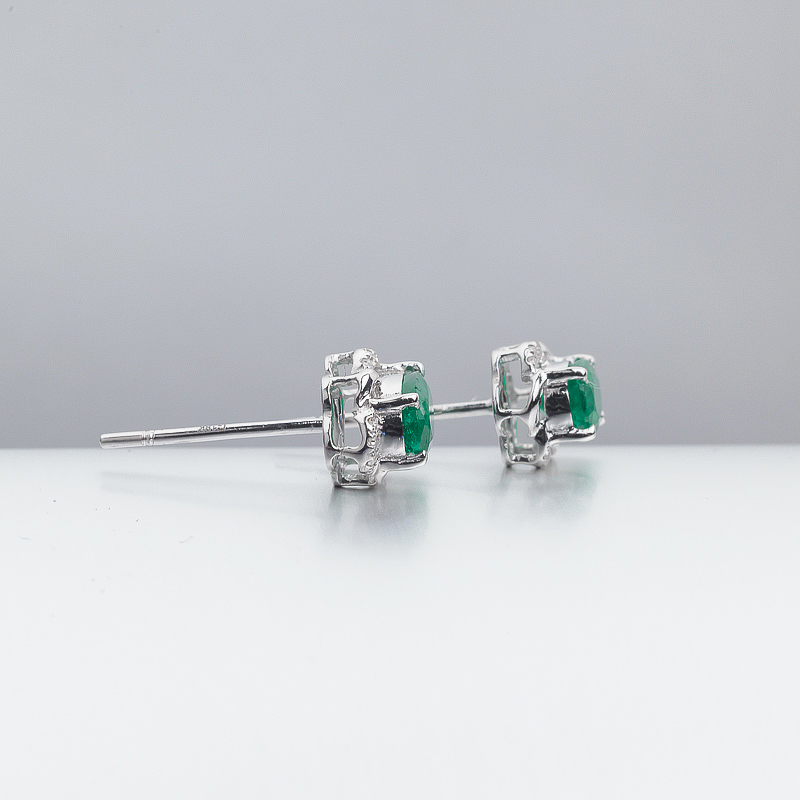 哥伦比亚祖母绿耳钉-红掌柜