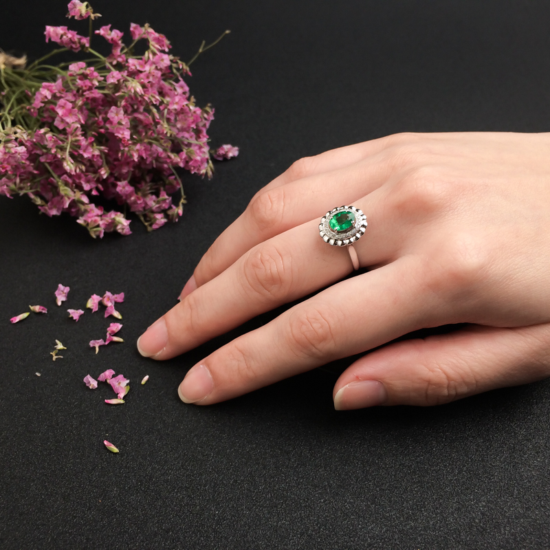 天然祖母绿戒指 - 红掌柜