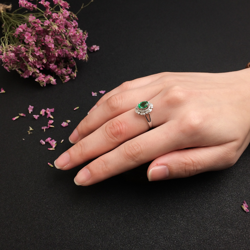 天然祖母绿戒指 - 红掌柜