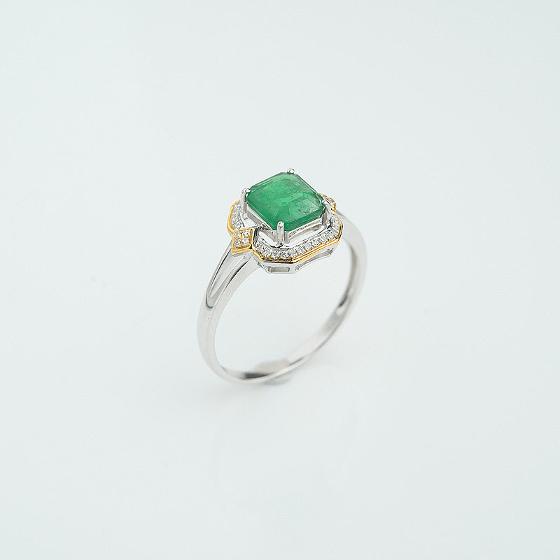 哥伦比亚黄绿祖母绿戒指 - 红掌柜