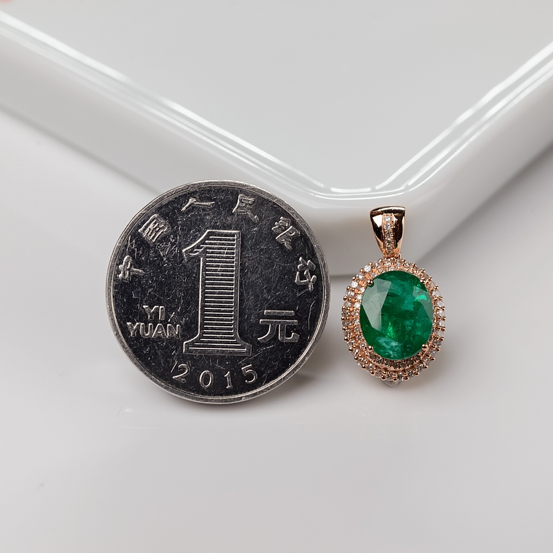 赞比亚祖母绿吊坠-红掌柜