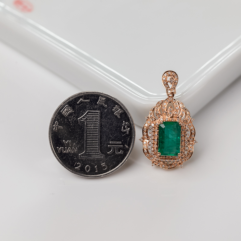 赞比亚祖母绿吊坠-红掌柜