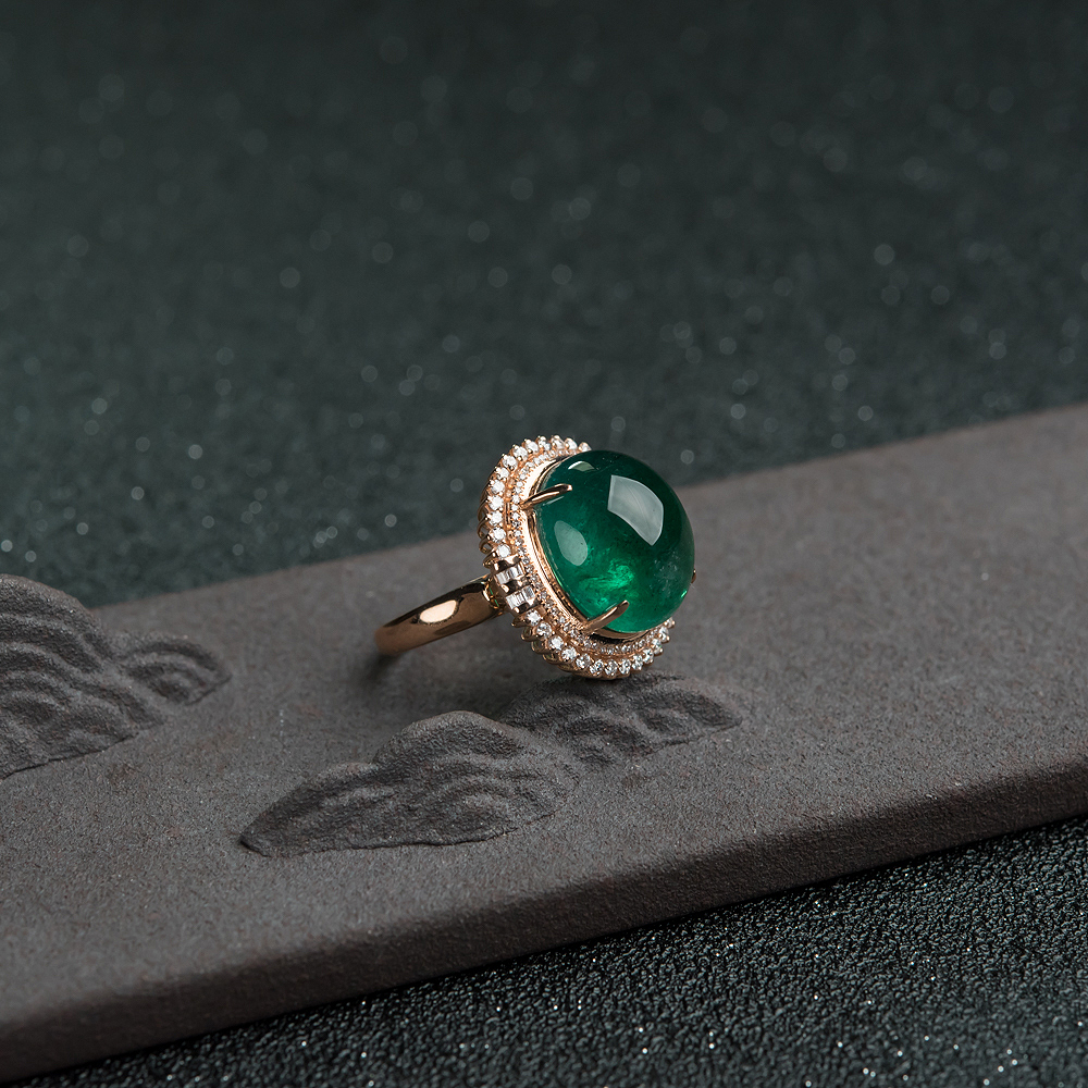 金镶钻蓝绿祖母绿两用款-红掌柜