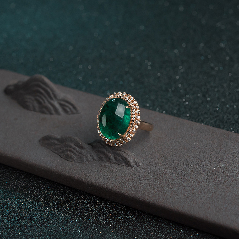 18K蓝绿祖母绿两用款-红掌柜