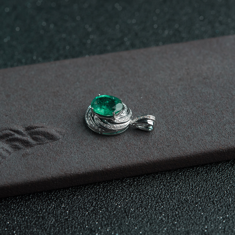 天然蓝绿祖母绿吊坠-红掌柜