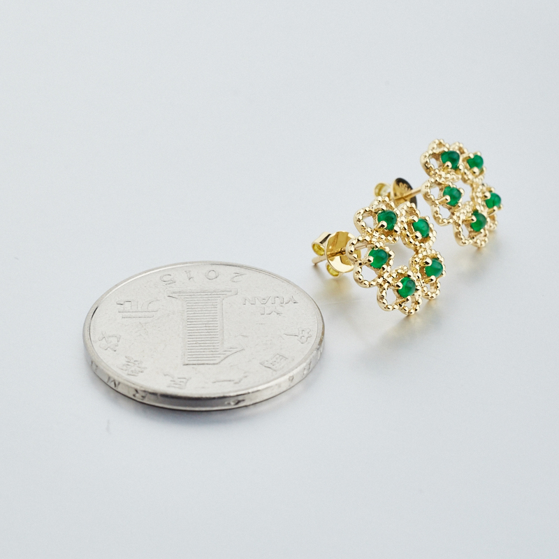 哥伦比亚祖母绿耳钉-红掌柜