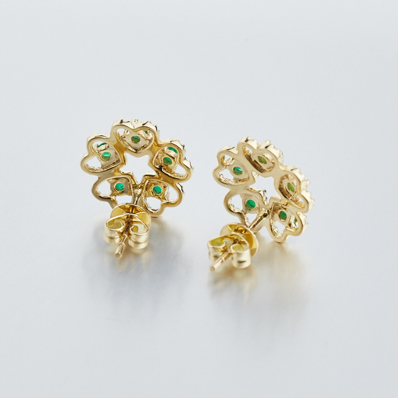 祖母绿耳钉-红掌柜