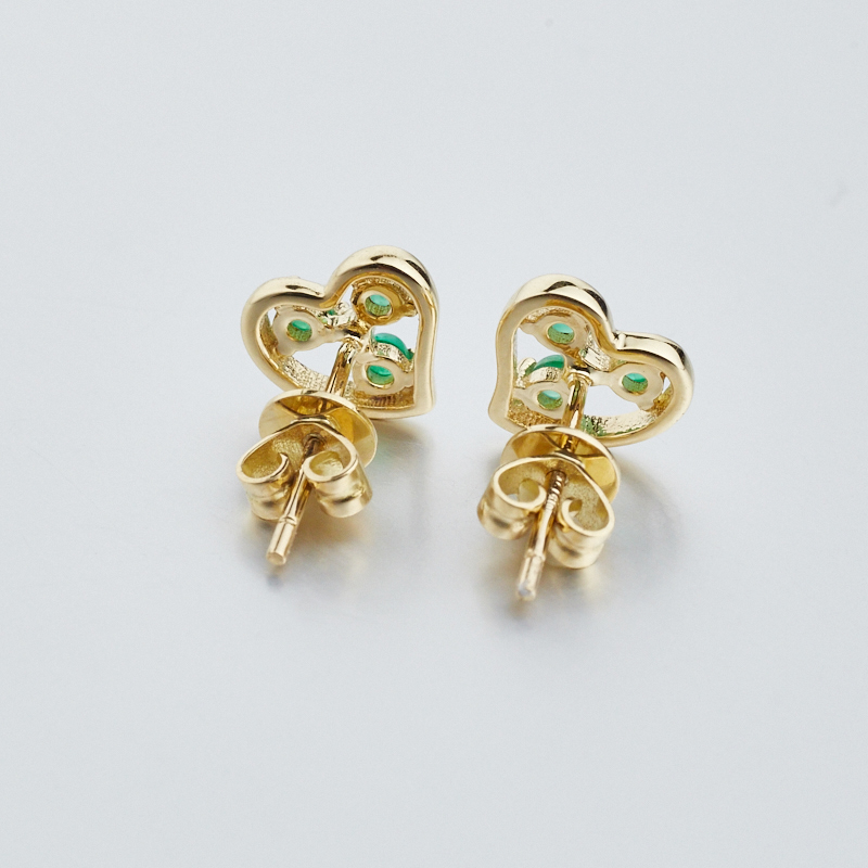 天然祖母绿耳钉-红掌柜