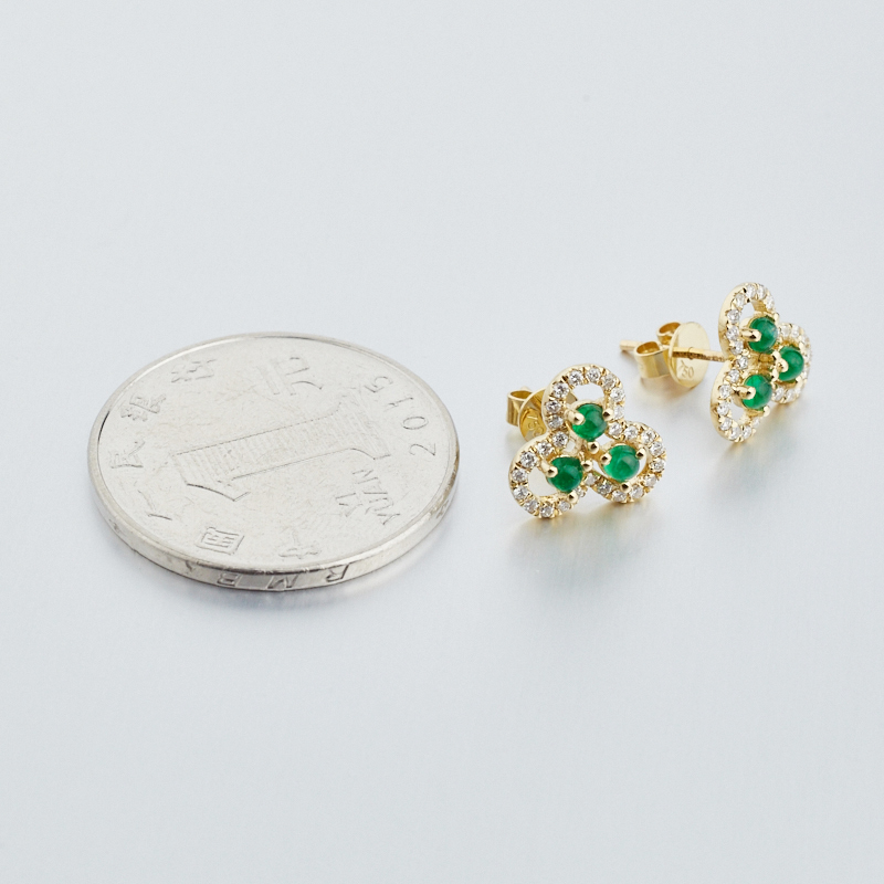 哥伦比亚天然祖母绿耳钉-红掌柜