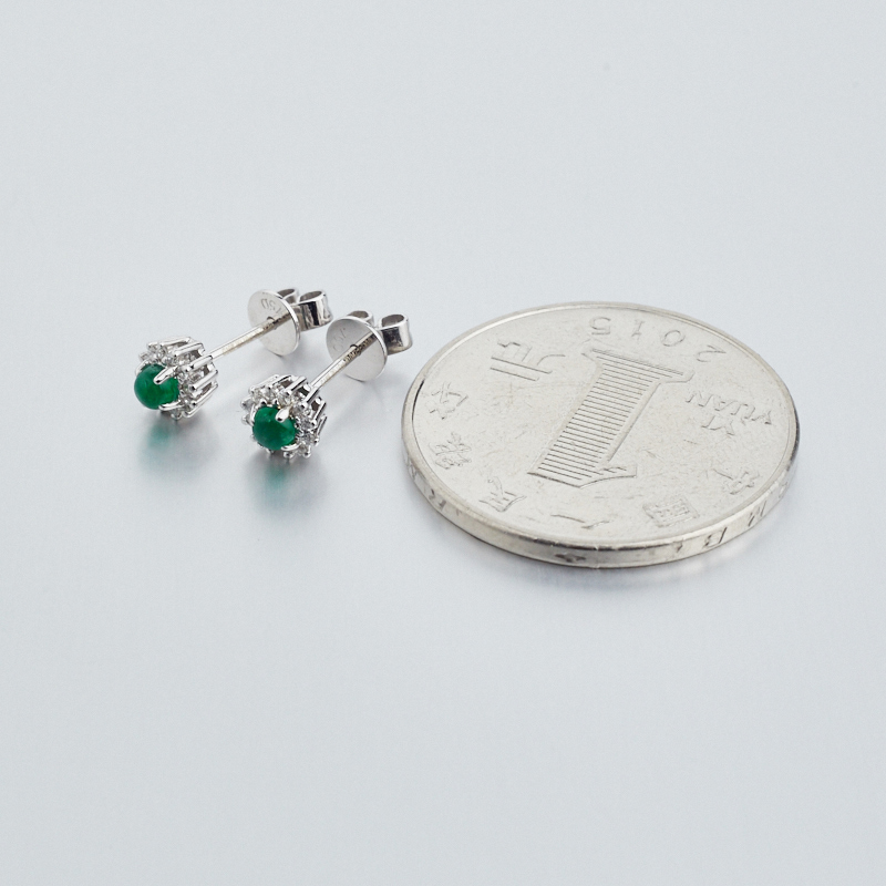 哥伦比亚天然祖母绿耳钉-红掌柜