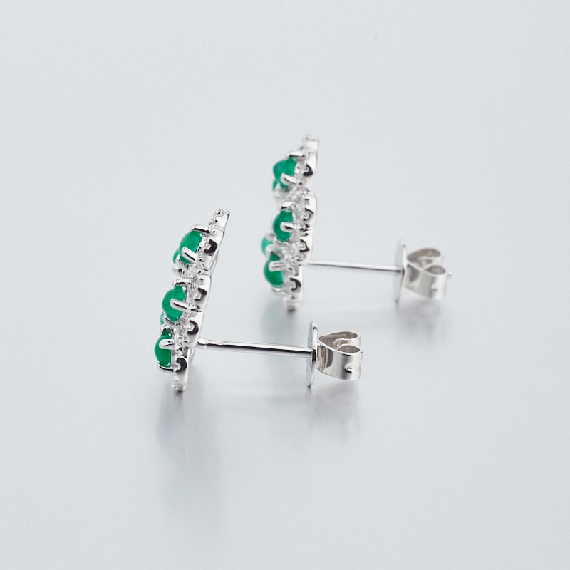 祖母绿耳钉-红掌柜
