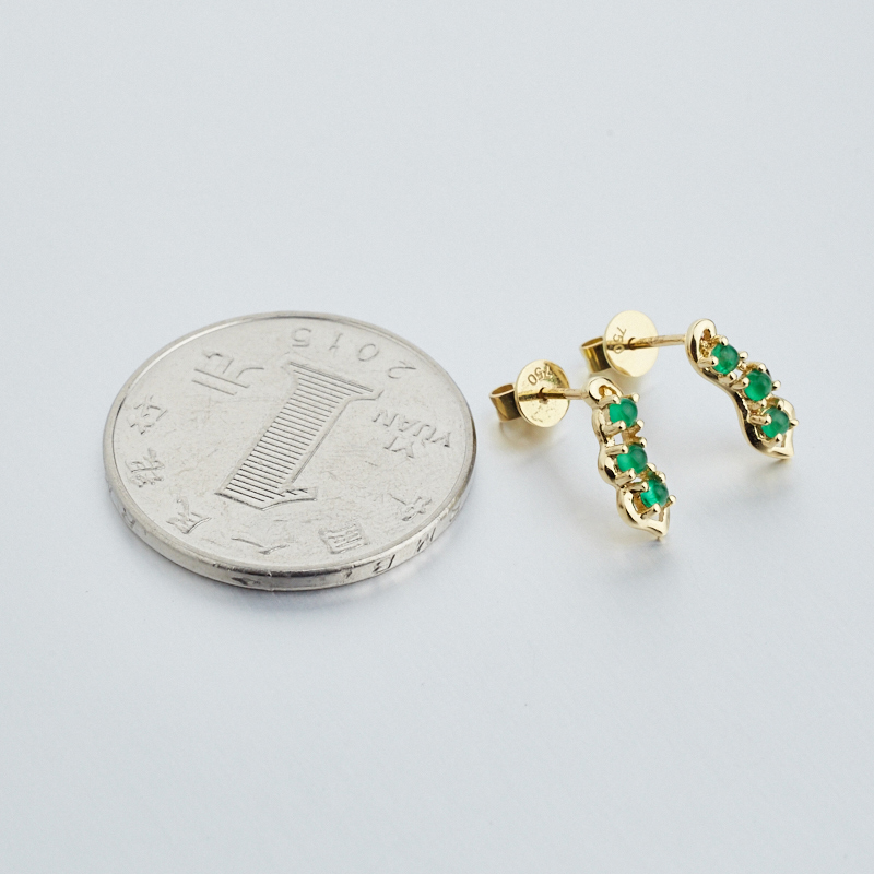 哥伦比亚天然祖母绿耳钉-红掌柜