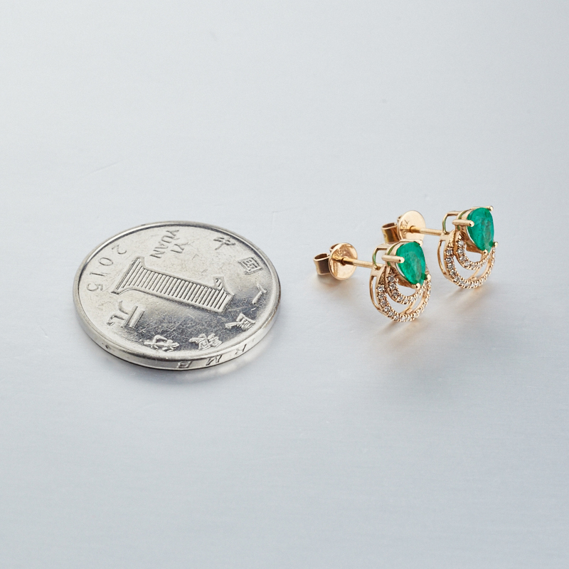 哥伦比亚天然祖母绿耳钉-红掌柜