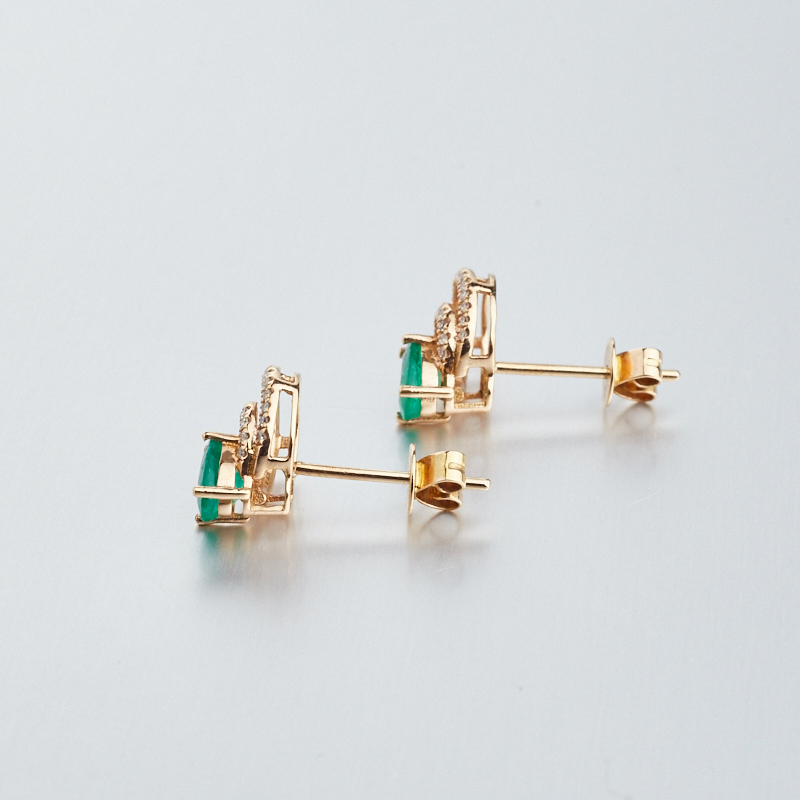 祖母绿耳钉-红掌柜