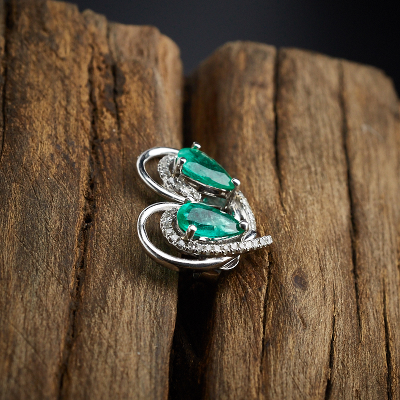 哥伦比亚天然祖母绿耳钉-红掌柜