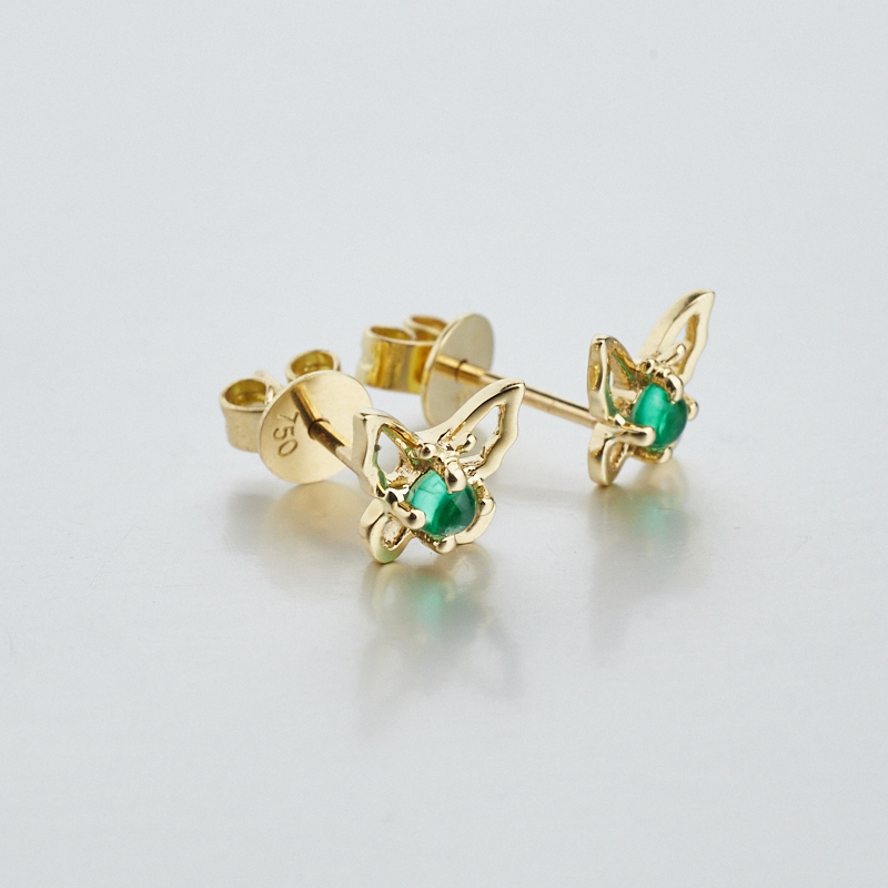 金镶哥伦比亚天然祖母绿耳钉-红掌柜