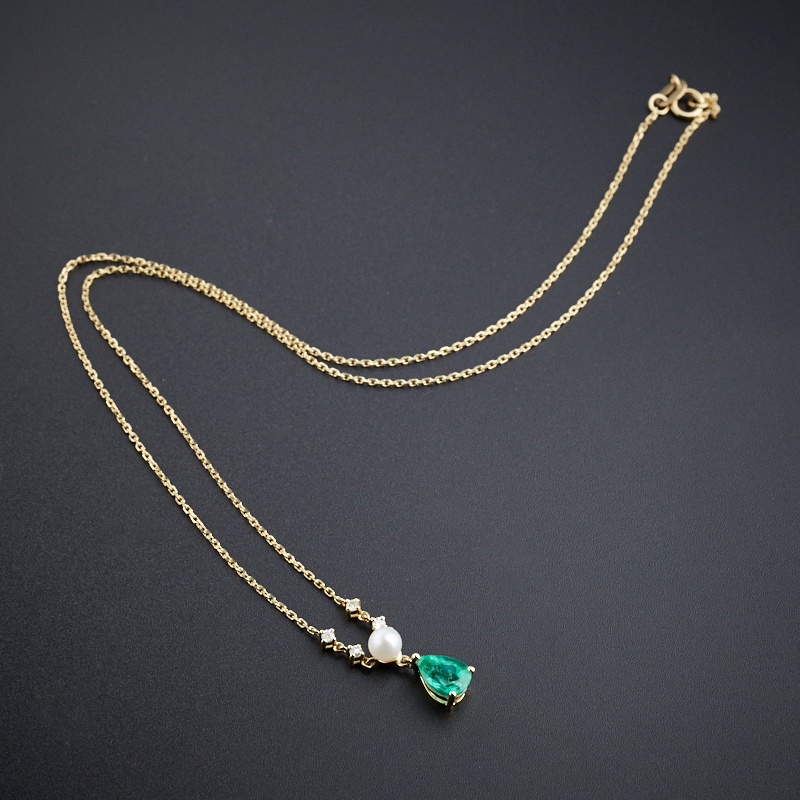 18K金哥伦比亚天然祖母绿项链-红掌柜