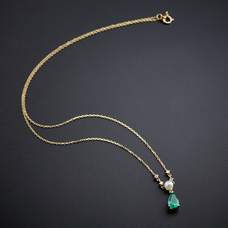 哥伦比亚天然祖母绿项链-红掌柜