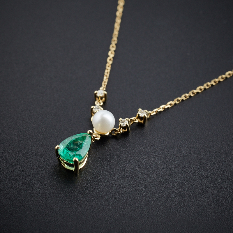 18K金哥伦比亚祖母绿项链-红掌柜