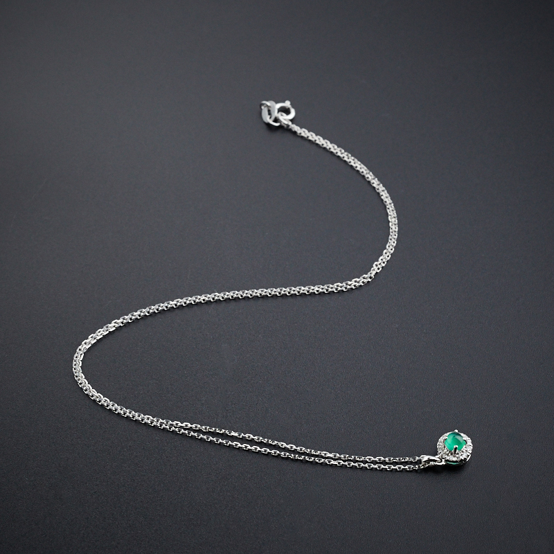 白金镶嵌哥伦比亚天然祖母绿项链-红掌柜