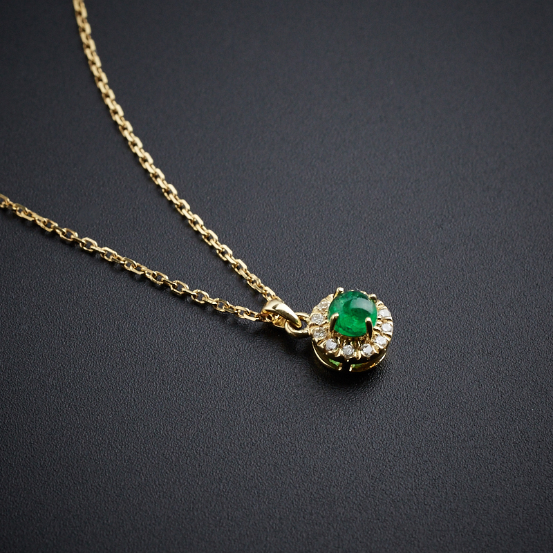 金镶嵌哥伦比亚天然祖母绿项链-红掌柜