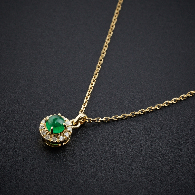 18K金镶嵌天然祖母绿项链-红掌柜