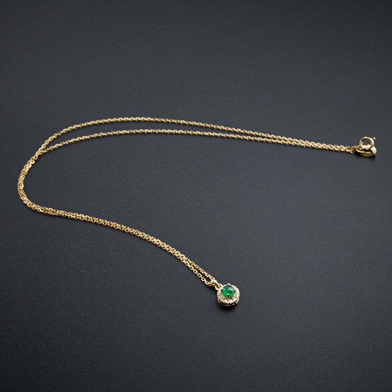 18K金镶嵌祖母绿项链-红掌柜