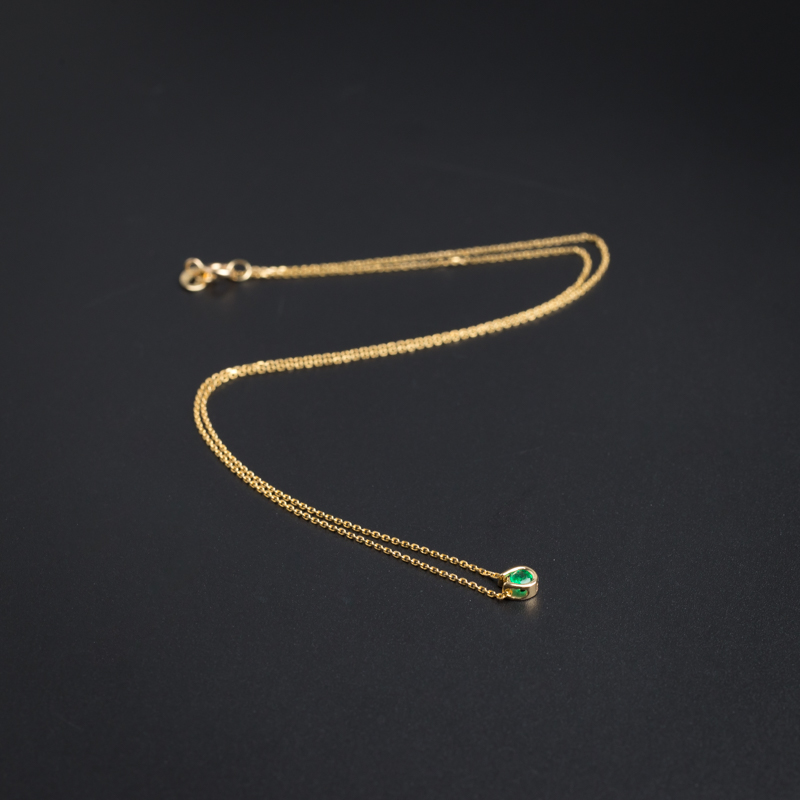 18K金镶嵌哥伦比亚祖母绿项链-红掌柜