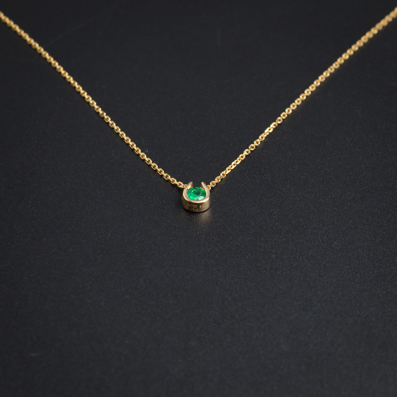 18K金镶嵌哥伦比亚天然祖母绿项链-红掌柜