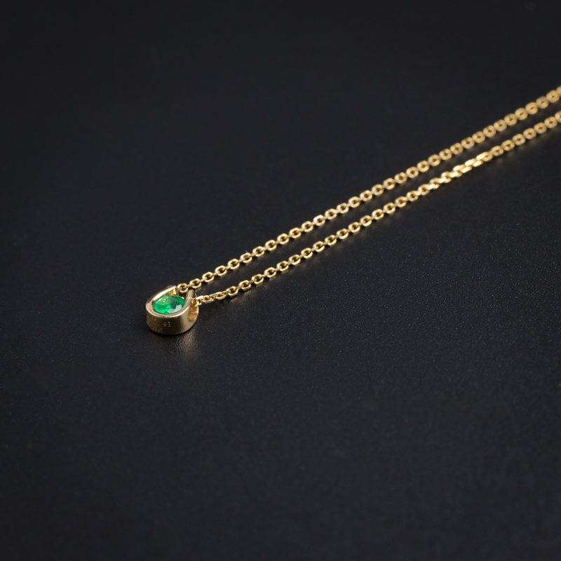 18K金镶嵌祖母绿项链-红掌柜