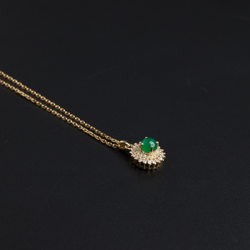 18K金镶嵌哥伦比亚祖母绿项链-红掌柜