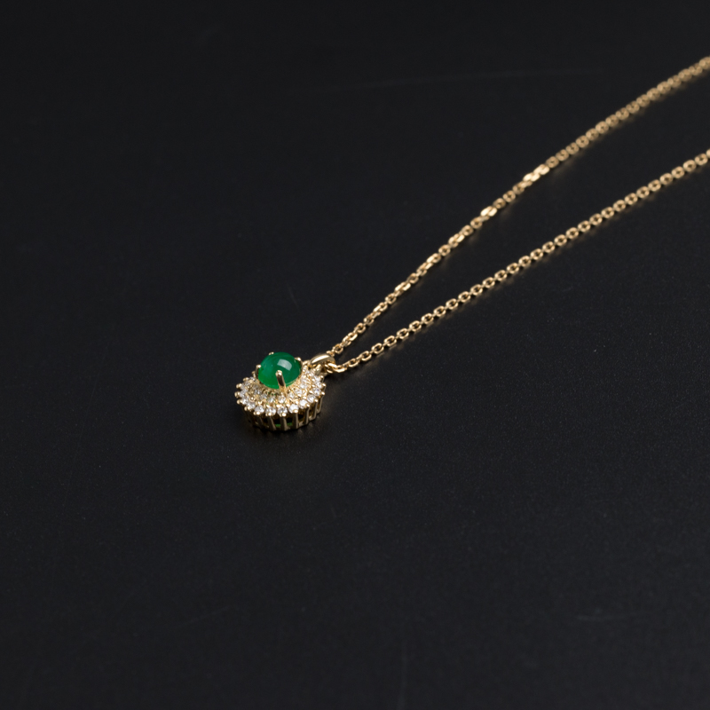 哥伦比亚天然祖母绿项链-红掌柜