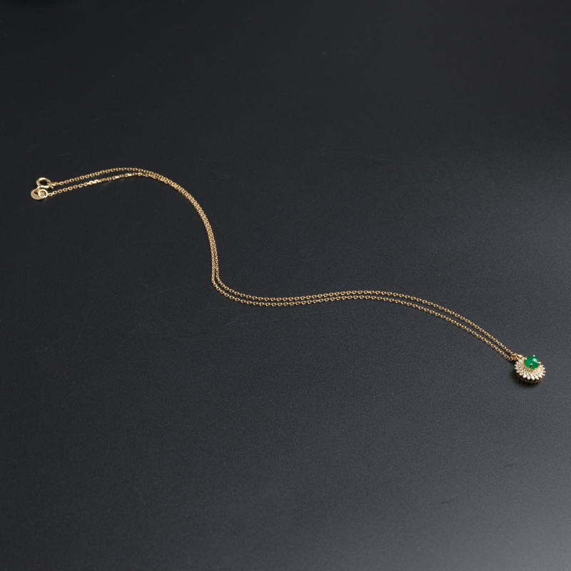 18K金镶嵌祖母绿项链-红掌柜