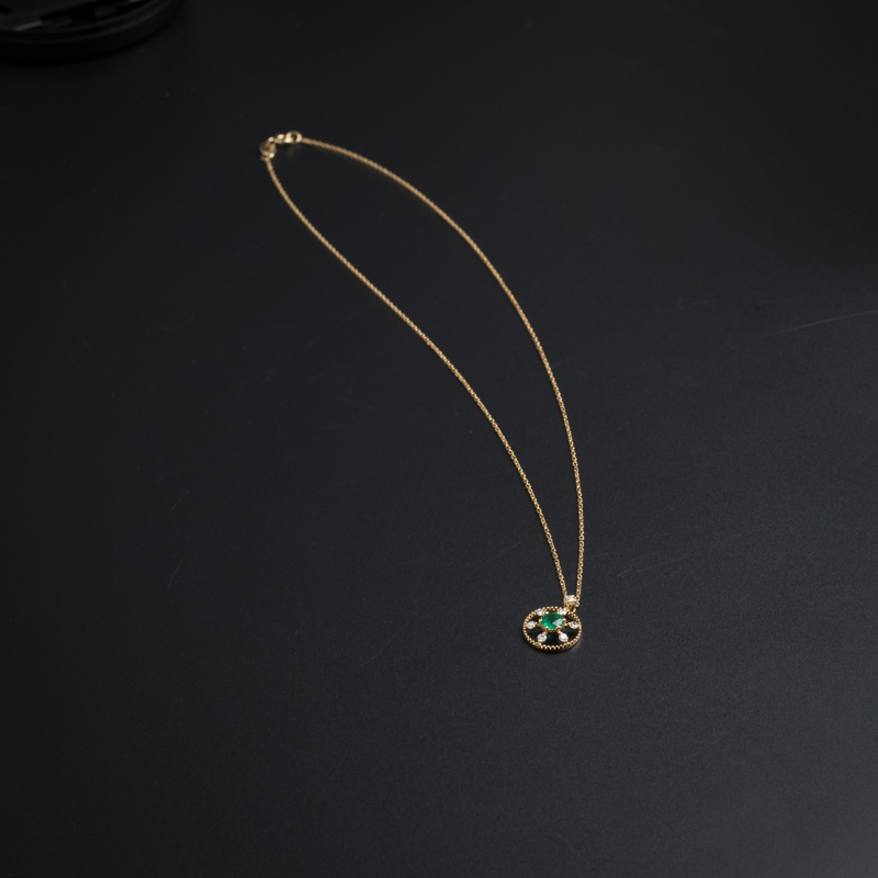 18K金镶嵌哥伦比亚祖母绿项链-红掌柜