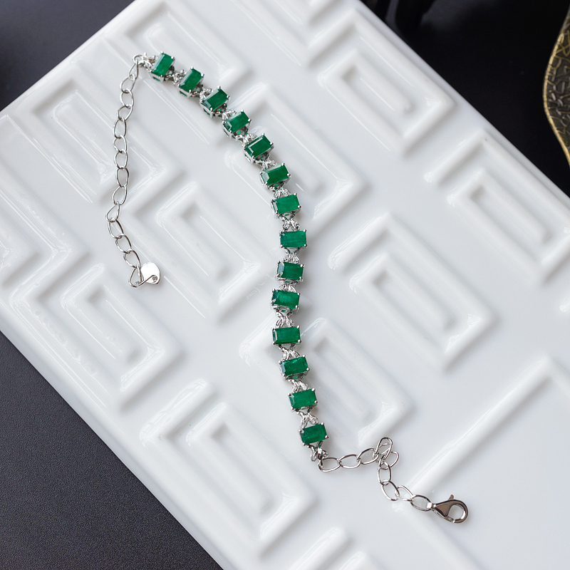 18K金哥伦比亚天然祖母绿宝石手链-红掌柜