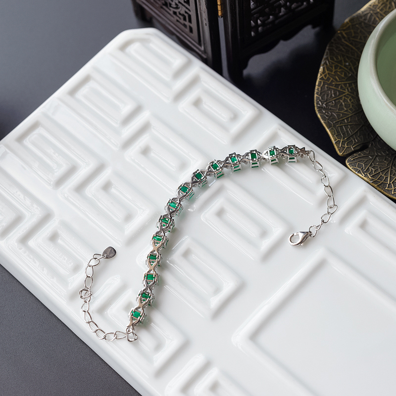 天然祖母绿宝石手链-红掌柜