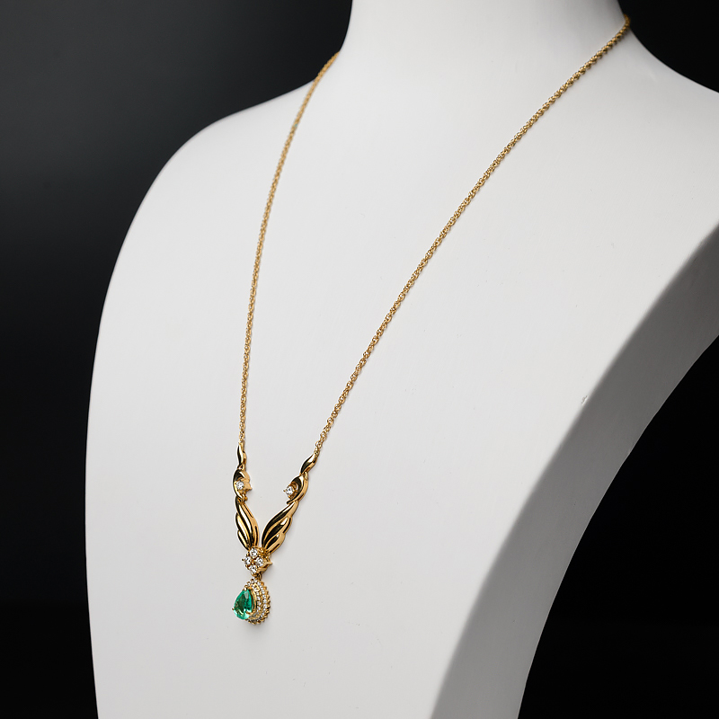 天然鲜绿祖母绿项链-红掌柜